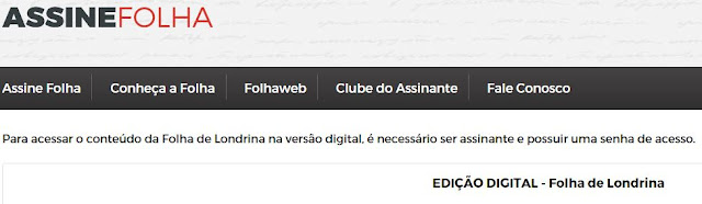 Portal Folha de Londrina oferece conteúdos online para assinantes