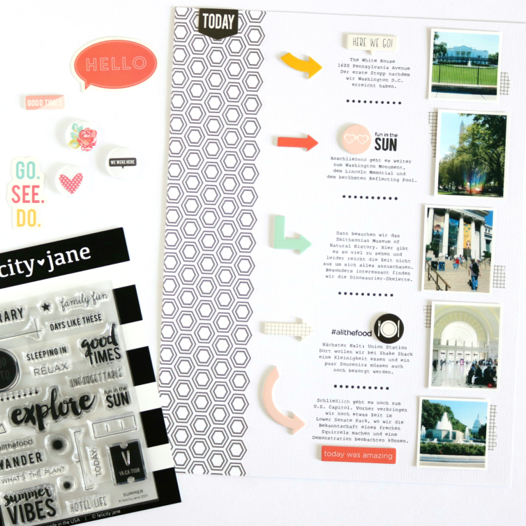 One Day in Washington D.C. | Scrapbooking Layout | Evelyn Wolff
