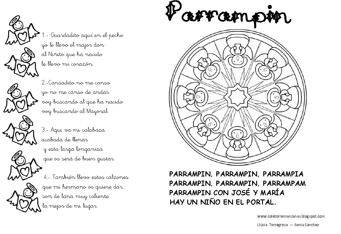 Diegosax Partituras Parrampin Villancico Partitura para Flauta e instrumentos en clave de sol Ficha para colorear con letra Partitura El Buen Rabadán