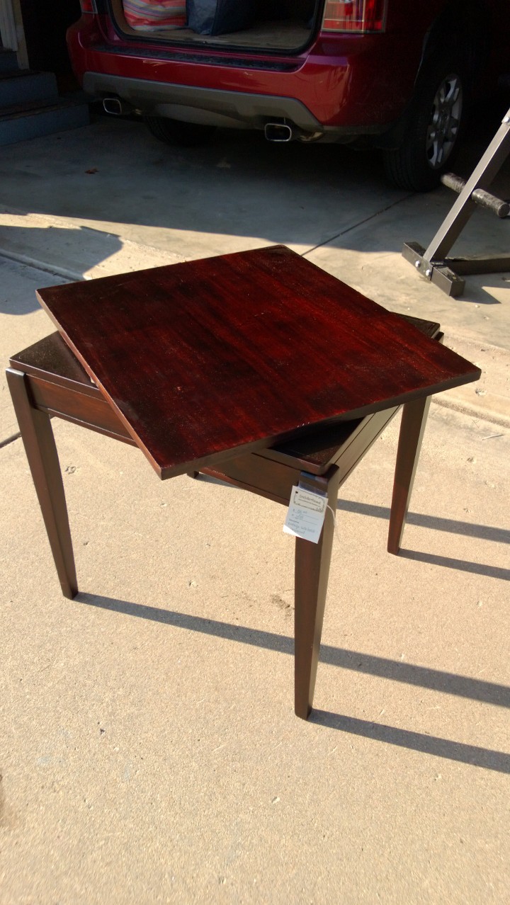 {re}de•fined Antique Side Table with Rotating Top