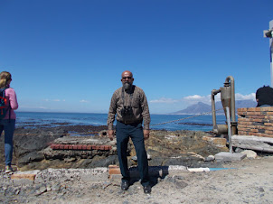 On "Robben Island" with "Table Mountain" in the background.