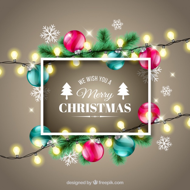 Christmas decoration with realistic style Free Vector