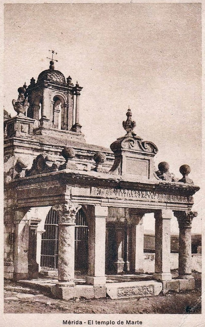 Postales antiguas de Extremadura El Templo de Marte. Mérida (Badajoz)