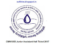 CMWSSB Junior Assistant Hall Ticket