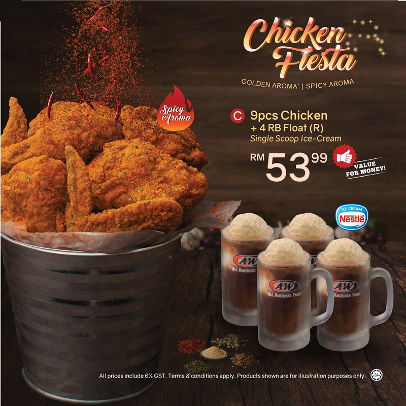 A&W Malaysia Sdn Bhd, A&W, Chicken Fiesta, Root Beer Float, Coney Dog, Beef Coney, Waffle, RB Float, Rawlins GLAM, Food Review by Rawlins, Food Review