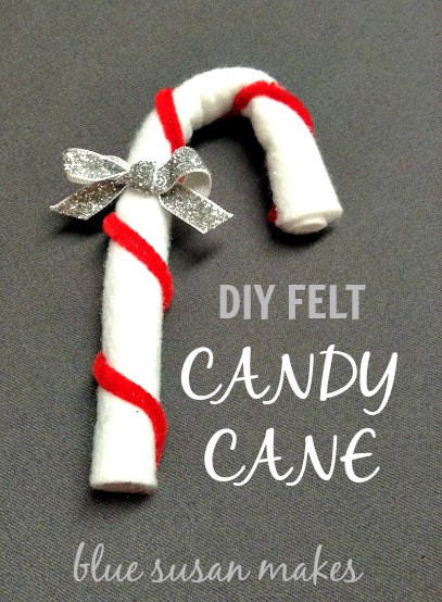 DIY Felt Candy Cane Ornaments