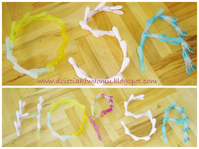 Zabawa spinaczami, ćwiczenie małej motoryki Zabawa spinaczami, ćwiczenie małej motoryki