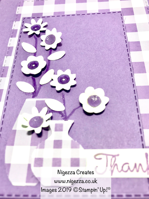 Gingham Layered Flower Card Stampin Up! Nigezza Creates