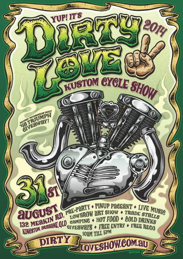 Save the date - August 30, 2014 - Dirty Love Kustom Cycle Show 2014 ...