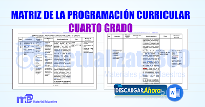 Matriz de la programación curricular cuarto grado primaria ... Matriz de la programación curricular cuarto grado primaria ...