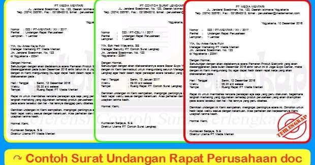 Contoh Surat Undangan Rapat Perusahaan doc