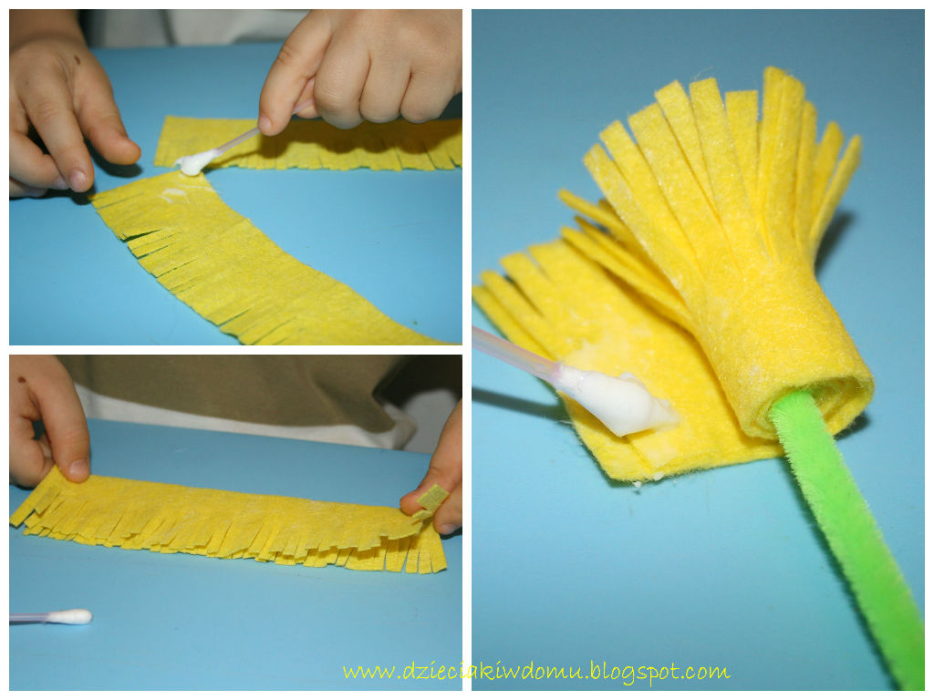 kreatywne kwiatki do zrobienia z dziećmi ze zmywaków kuchennych