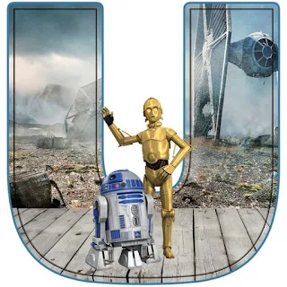 C3PO and R2D2 Letters. Letras de Star Wars.