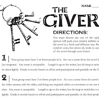These 5 Giver Project ideas will offer the students a choice of the creative project they are most drawn to. Acting, drawing, designing, and more . . . students will stretch their artistic brains as they work to understand the deeper meanings of the novel through creative presentation.