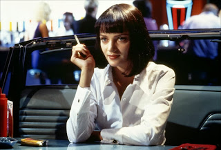 Uma Thruman as gangster's ravishing wife, Pulp Fiction, Directed by Quentin Tarantino