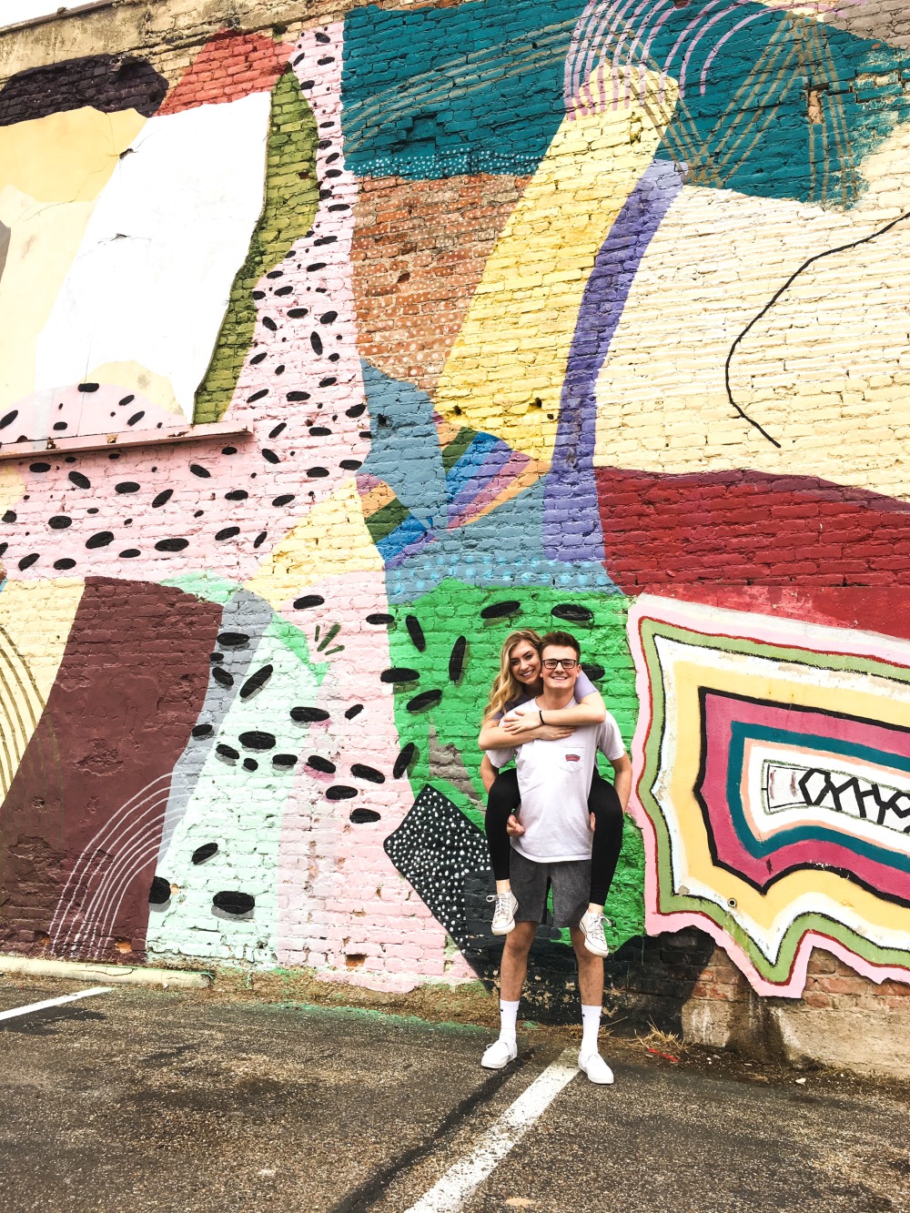 hey sugar brick wall colorful mural downtown waco, texas