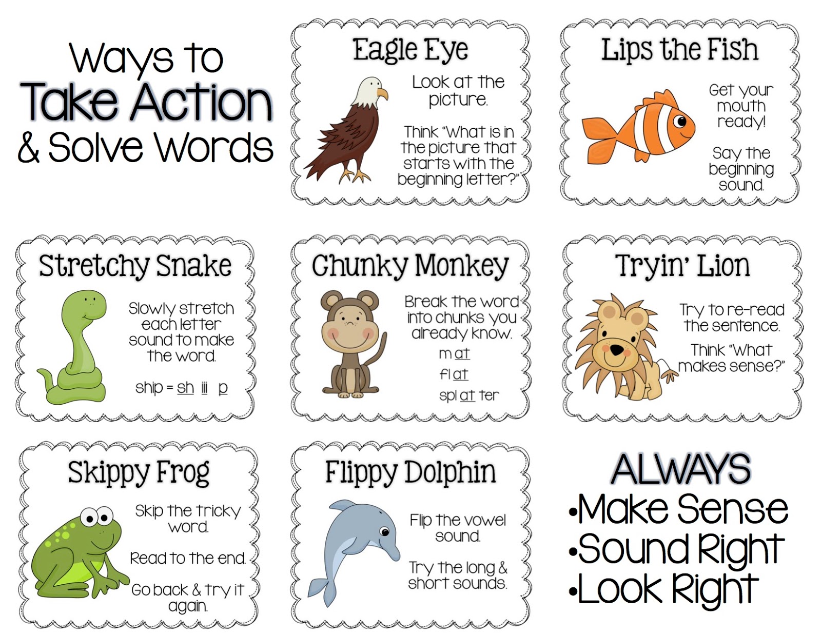 Take words back. Look for Words. Take Action. Reading Action Words. Teaching Words in chunks.
