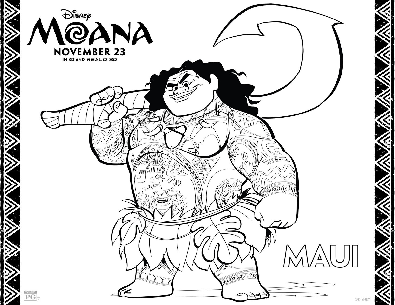 Vaiana Ausmalbilder - Vaiana zum Ausmalen - Moana Ausmalbilder