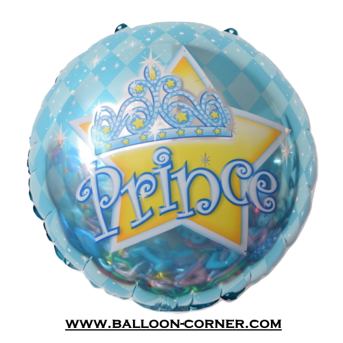 Balon Foil Bulat Prince Crown