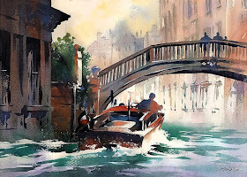 11-Running-Errands-Venice-Italy-Thomas-Schaller-Watercolor-Paintings-Indoors-and-Outdoors-www-designstack-co