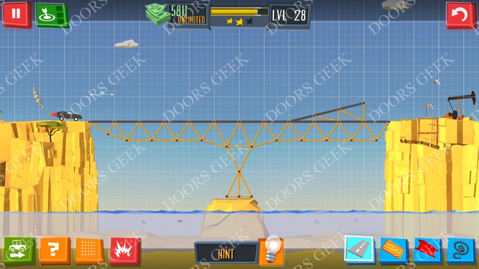 Build a Bridge! Level 28 Solutions Doors Geek