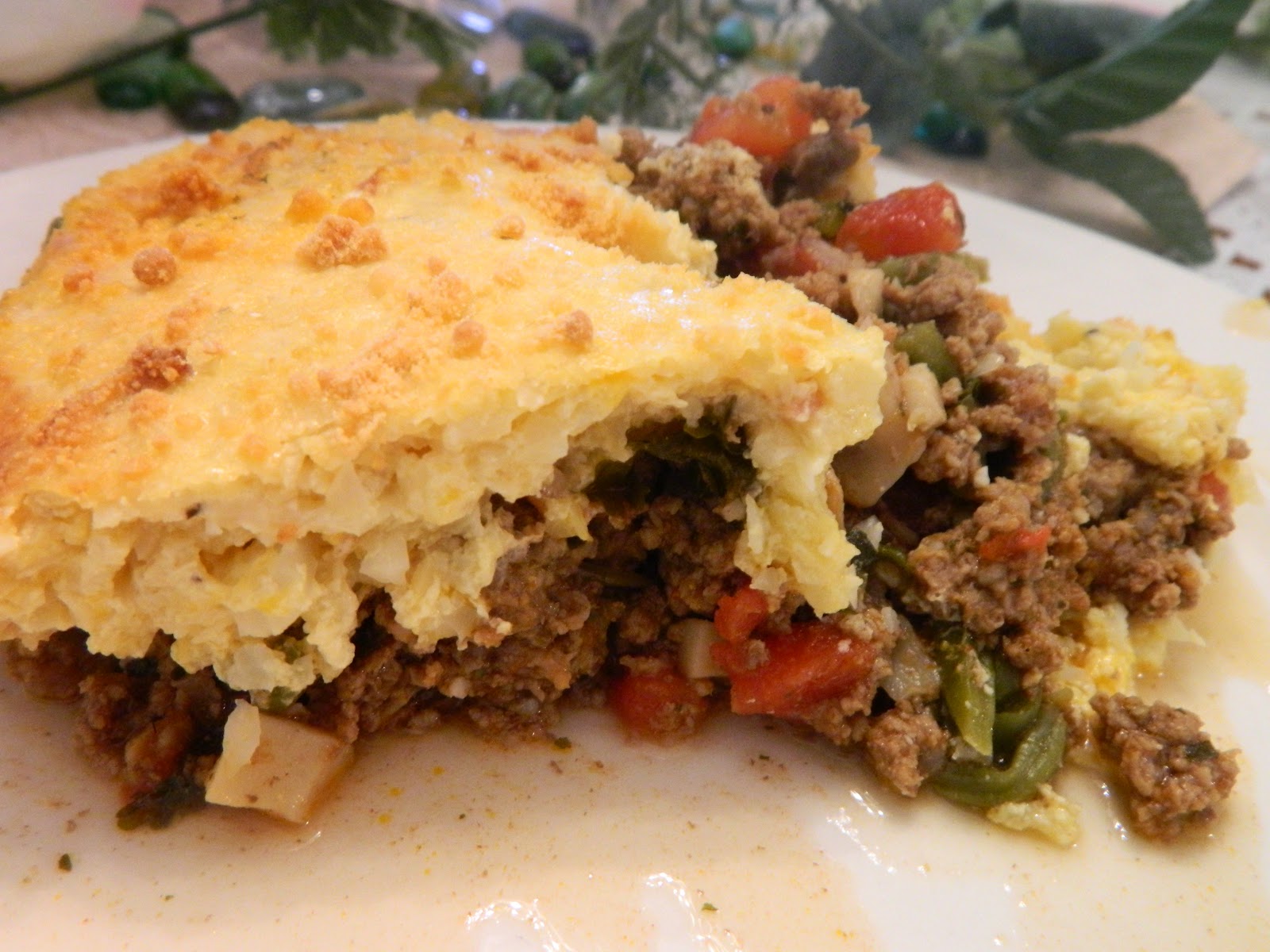 Ginny's Low Carb Kitchen BEEF TAMALE PIE