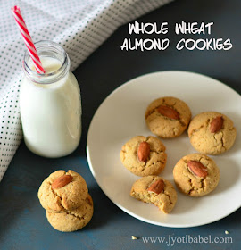 Eggless Whole Wheat Almond Cookie Recipe