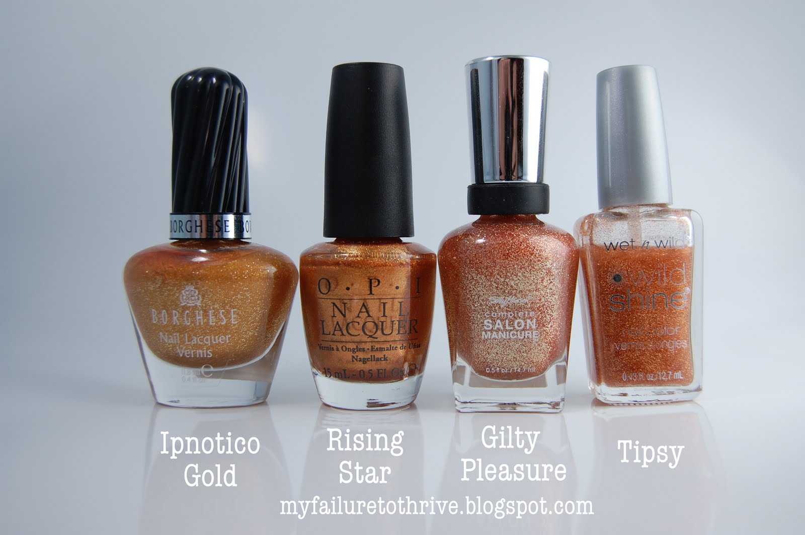 Failure to Thrive Gold Polish Comparison Swatches Part 1