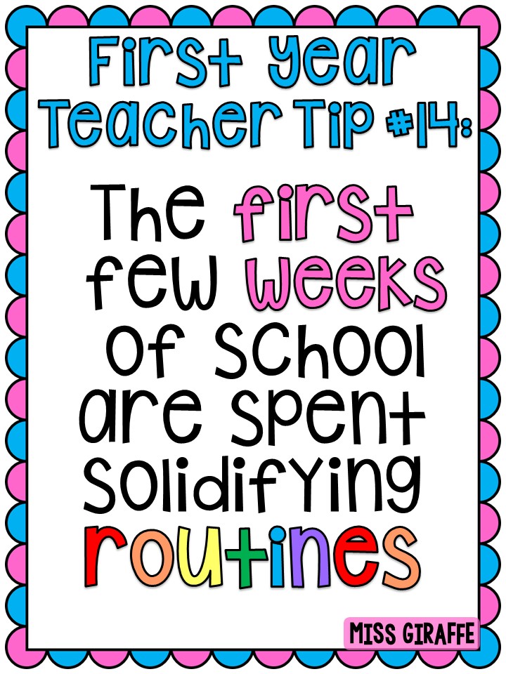 Miss Giraffe's Class First Year Teacher Tips and Advice