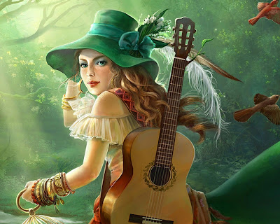 fantasy girl with music