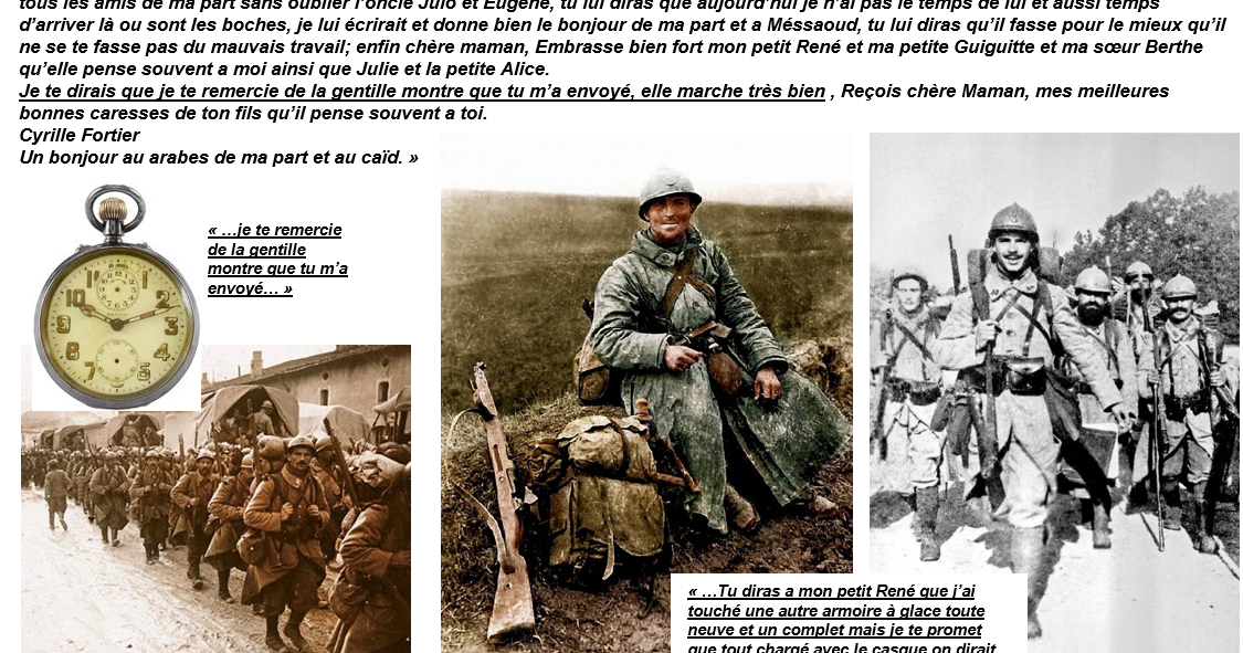 Histoire Gustave et Cyrille FORTIER 1914 1918 Lettre de Cyrille a sa