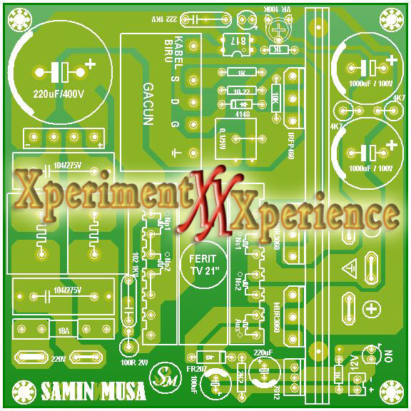 preview layout gacun 2 mosfet plus optocoupler