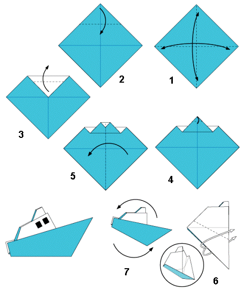 A. Cara Buat Origami Kapal Api / kapal Laut / Kapal uap