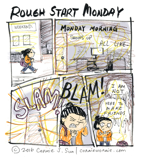 connie to the wonnie rough start monday i start monday
