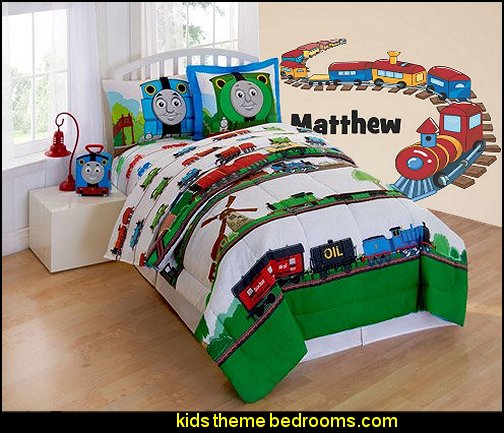 Train Personalized Custom Name  wall Decal  Thomas The Train Wall Decals Train themed bedroom decorating ideas - boys bedroom train theme decor  - train themed beds - train themed furniture - train theme bedding - train theme decorations - Thomas the tank bedroom - Thomas the tank theme bed - old world train themed bedroom - vintage style trains wall murals - choo choo trains wall decal stickers - Train Theme furniture