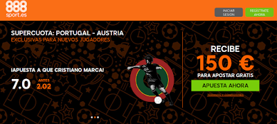 888sport bienvenida 150 euros + supercuota 7 Ronaldo marca Portugal vs Austria 18 junio 888sport bienvenida 150 euros + supercuota 7 Ronaldo marca Portugal vs Austria 18 junio