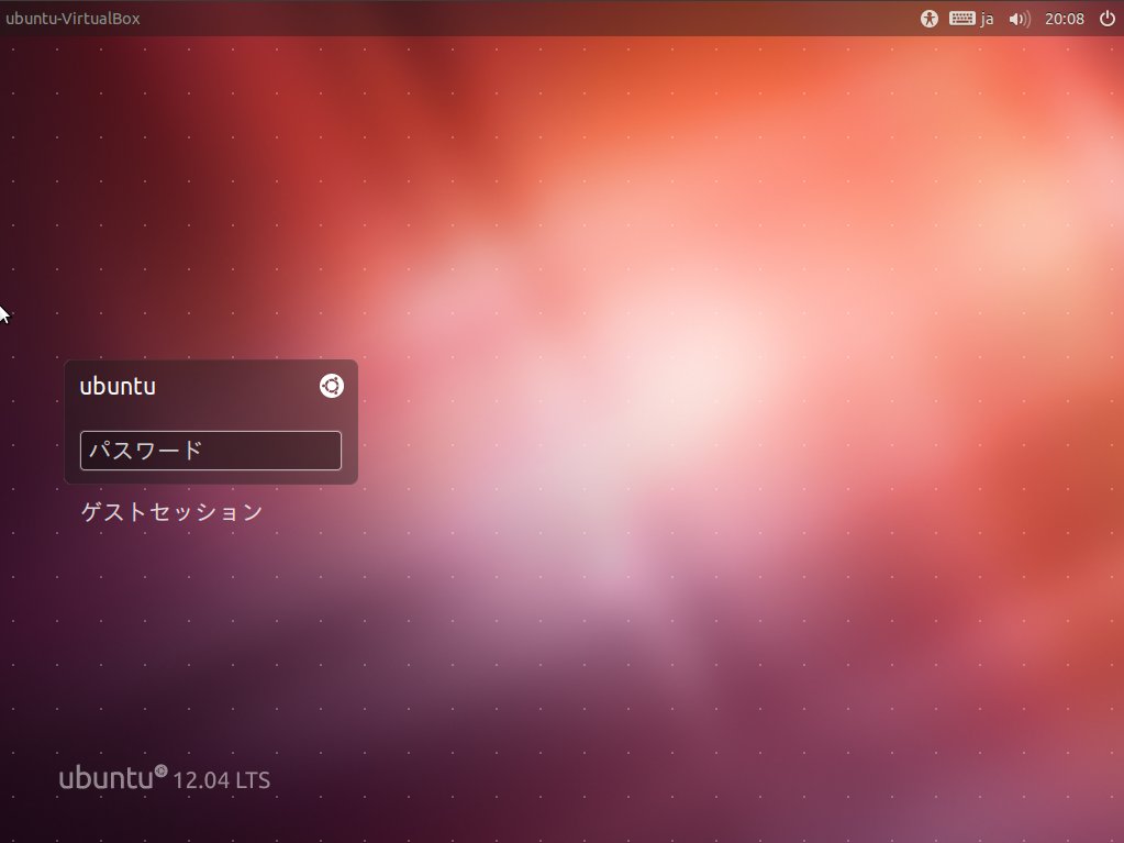 Ubuntu 12.04 ログイン画面 その1 ログイン画面の説明 kledgeb