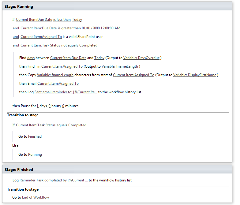 SharePoint thornet: Creating a Reminder Workflow on a standard Task ...