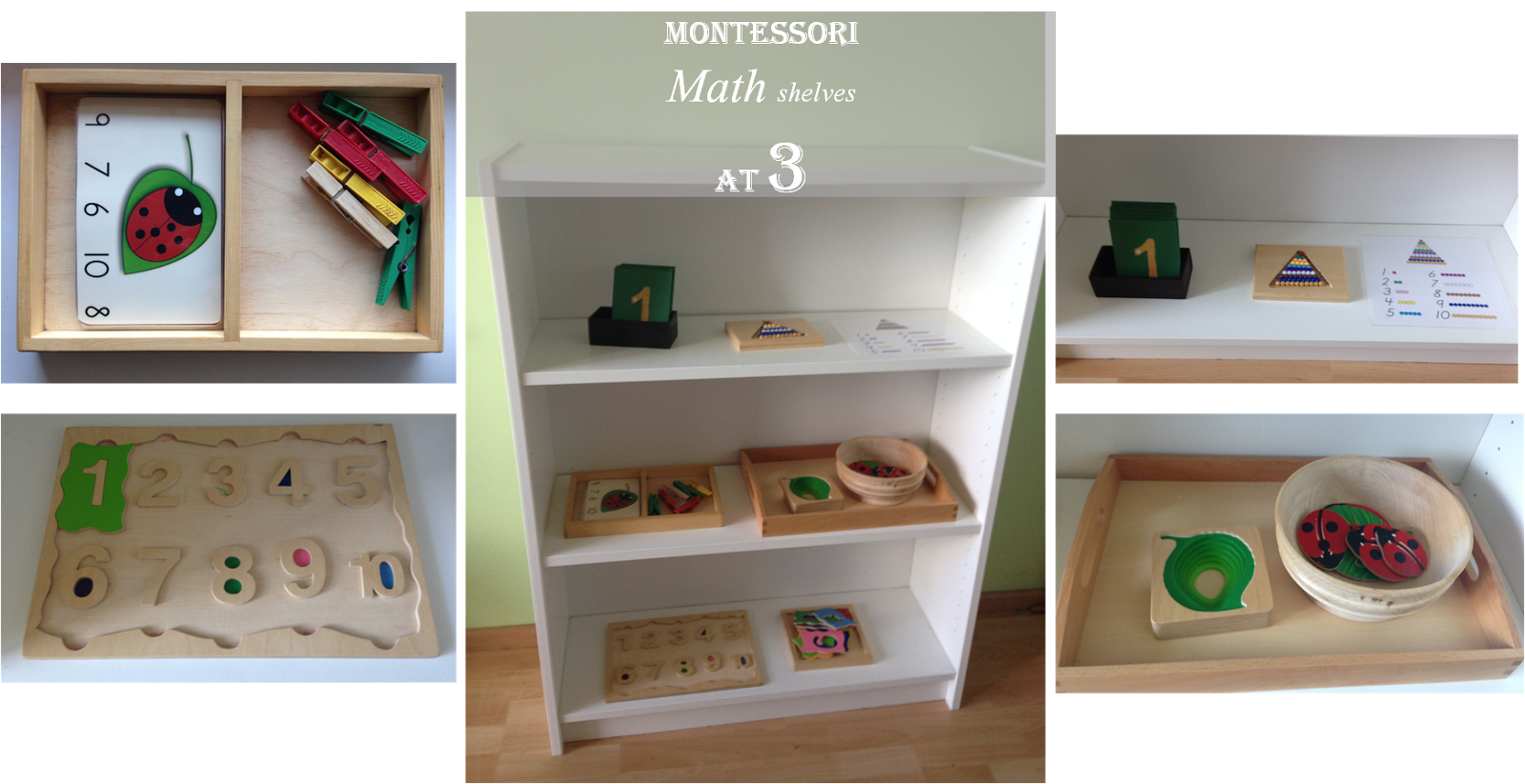 Montessori City Home Montessori Math shelves at 3
