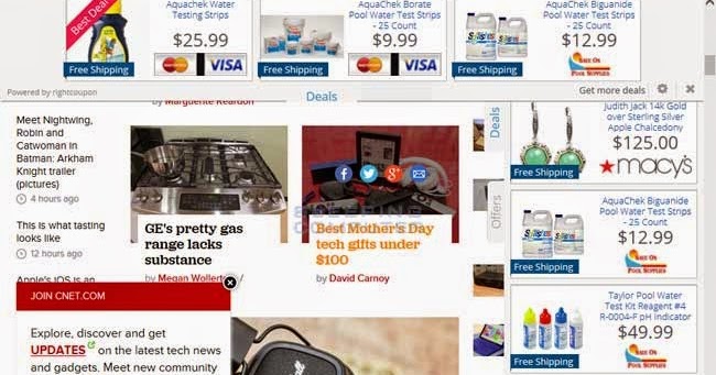 How to remove right coupon ads on mac