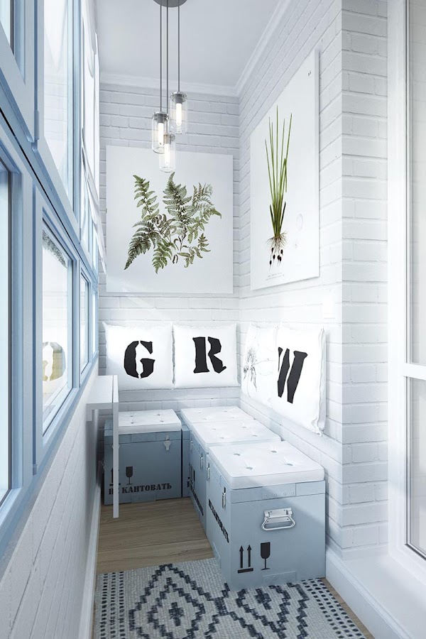 Un estudio con decoración low cost