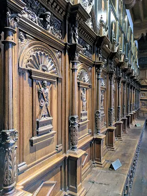 Wooden panels inside Münster's Hall of Peace