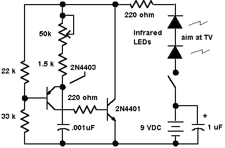 Simple TV Remote Control Jammer Circuit Diagram | Super Circuit Diagram