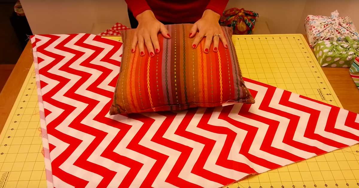 Fabric Wrapping No sew Pillow Sham Handy DIY