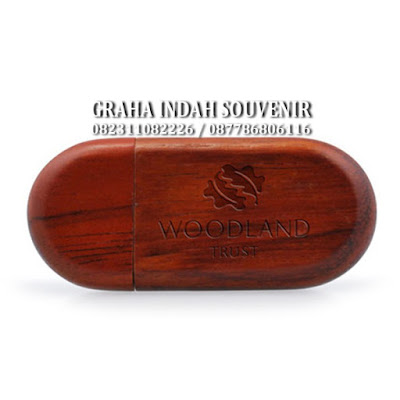 usb wood flashdisk kayu oval promosi murah