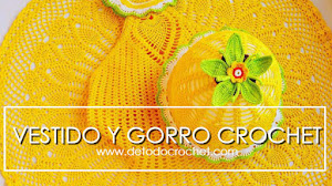 Vestido y gorro crochet para niñas / Patrones