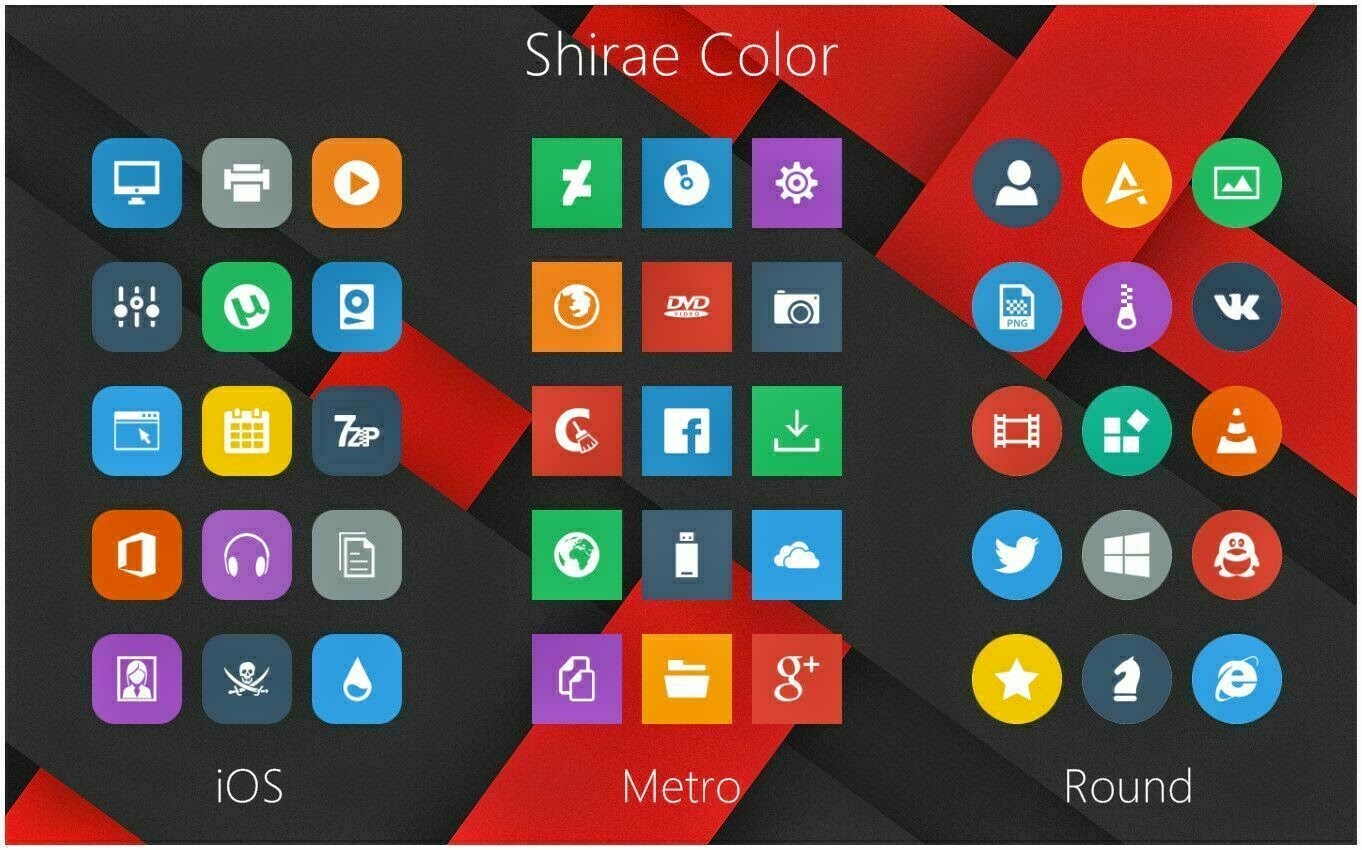 Shirae Color Icon Packs Windows10 Themes I Cleodesktop