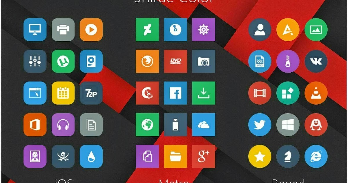 Shirae Color Icon Packs | Windows10 Themes I Cleodesktop