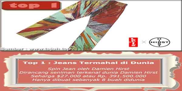 Spin Jean oleh Damien Hirst, Celana Jeans Paling Mahal di Dunia Top 7 Barang-barang Termahal di Dunia