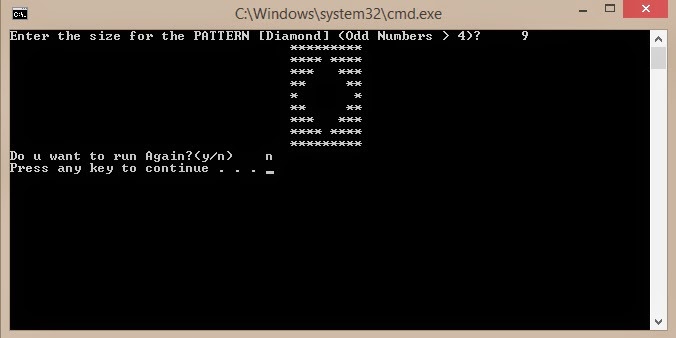 Programming in High Level Languages: C++ Program for printing DIAMOND ...